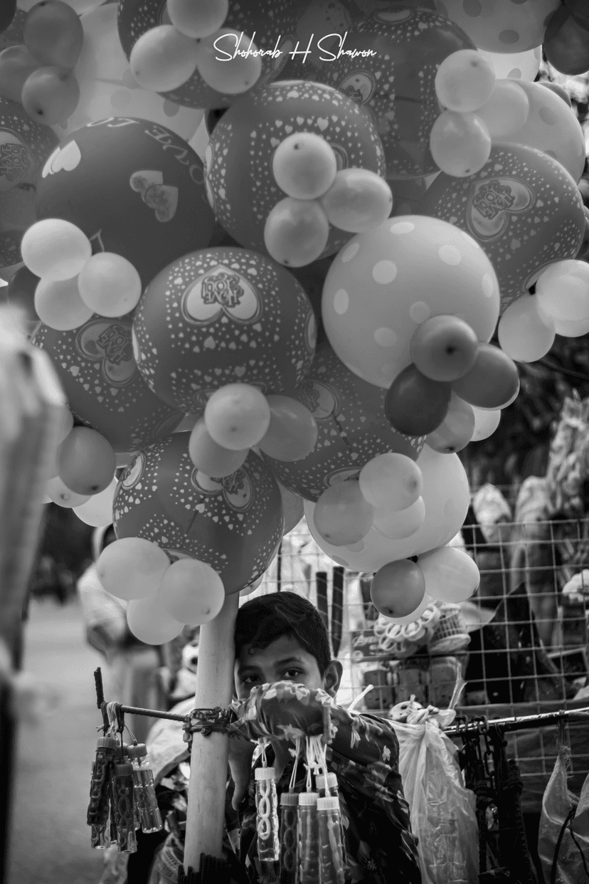 Monochrome Dreams in a Child's Gaze