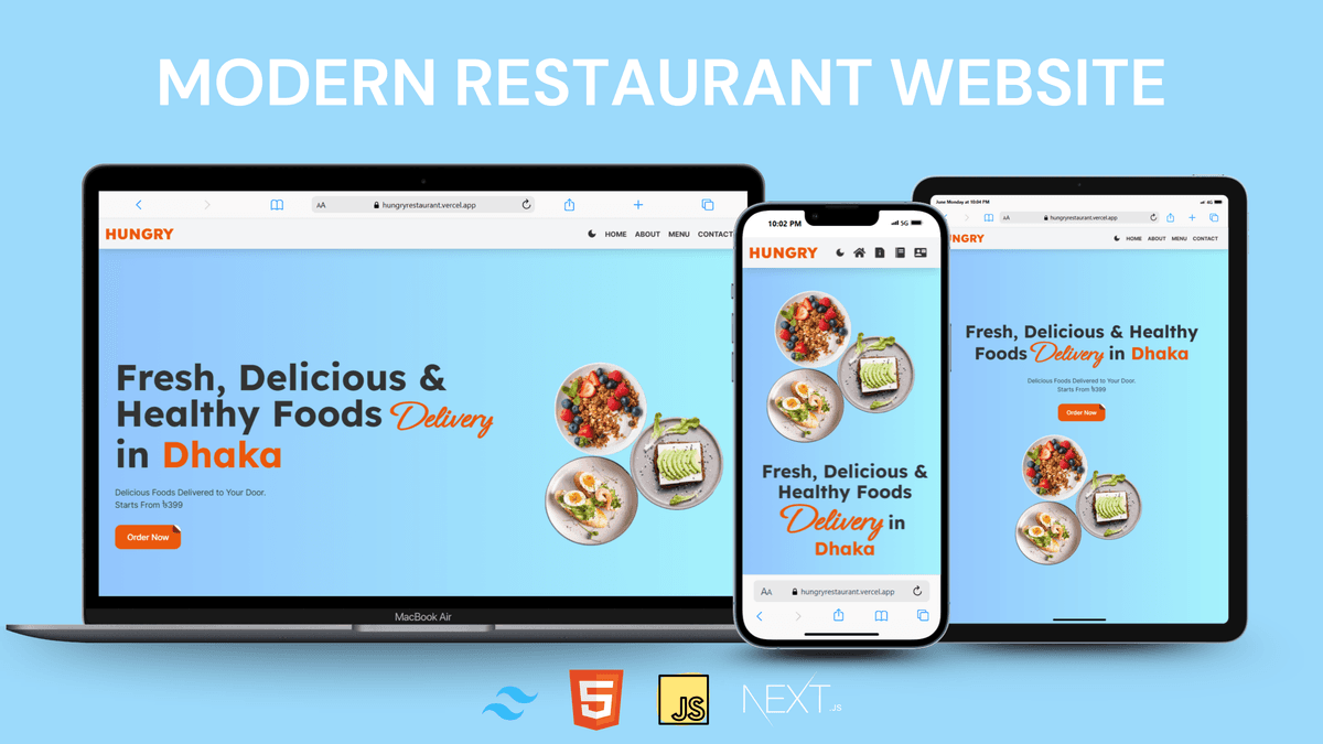 Modern Restaurant Website Design.