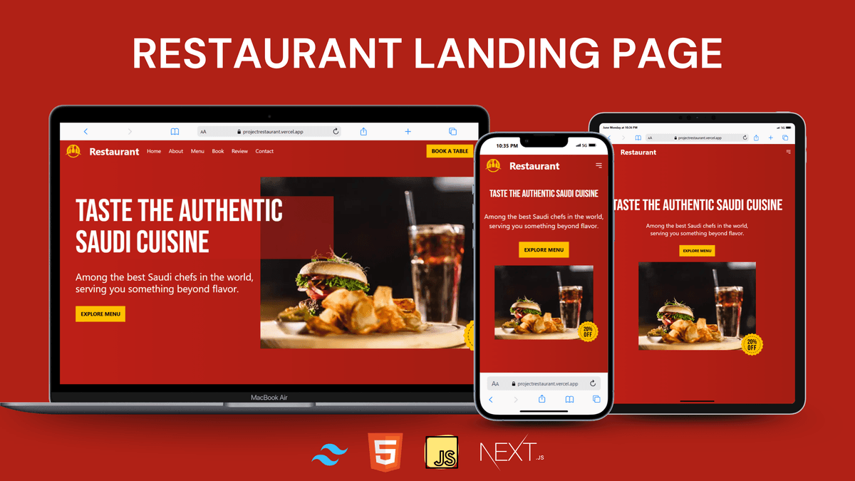 Modern Restaurant Website Design.